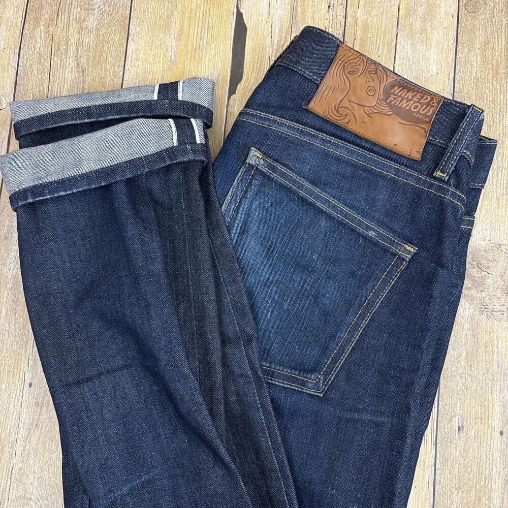 Naked Famous Jeans Skinny Guy Selvedge Left Hand Twill Mens Size 31 ( 34X36)